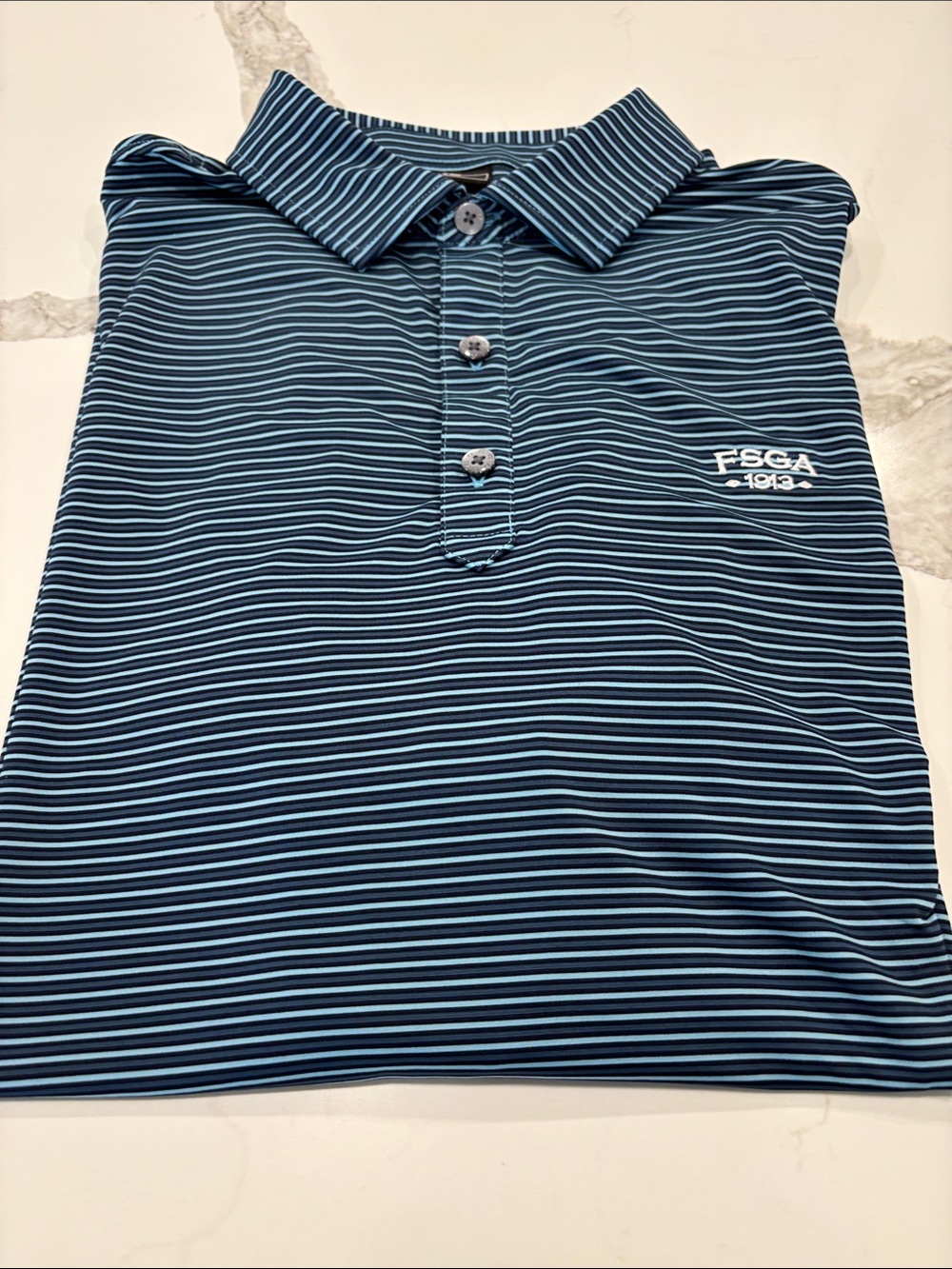 Foot Joy Men's Blue Striped Polo Shirt